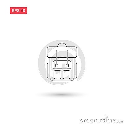 Rucksack backpack icon vector design isolated 3 Vector Illustration