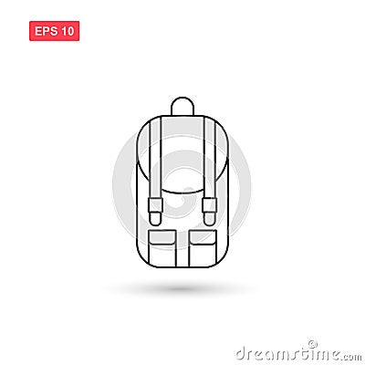 Rucksack backpack icon vector design isolated 2 Vector Illustration