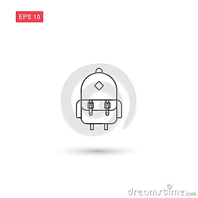 Rucksack backpack icon vector design isolated Vector Illustration