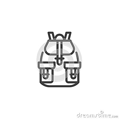 Rucksack, backpack line icon Vector Illustration