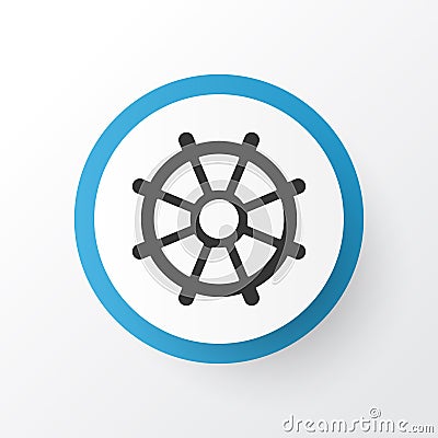 Rudder Icon Symbol. Premium Quality Boat Helm Element In Trendy Style. Vector Illustration