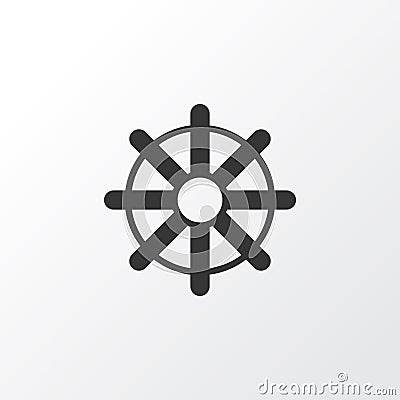 Rudder Icon Symbol. Premium Quality Isolated Steering Wheel Element In Trendy Style. Vector Illustration