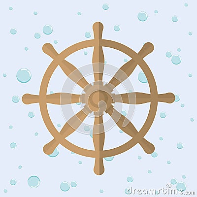 Rudder nautical marine icon. Vector graphic Vector Illustration