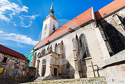 Rudnayovo namestie square and St Martin Cathedral Editorial Stock Photo