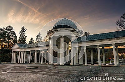 Rudolfuv pramen colonnade in Marianske Lazne in Czech republic Stock Photo