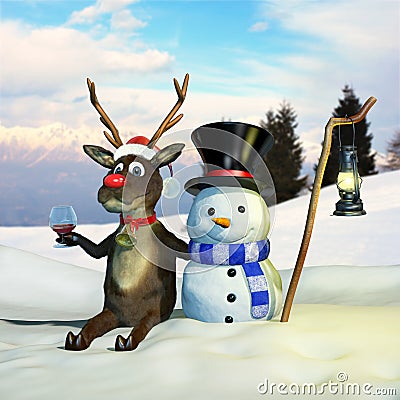 Rudolph and Frosty Stock Photo