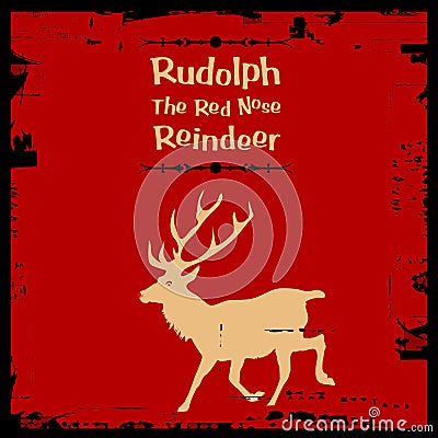 Rudolph the red nose reindeer Vector Illustration