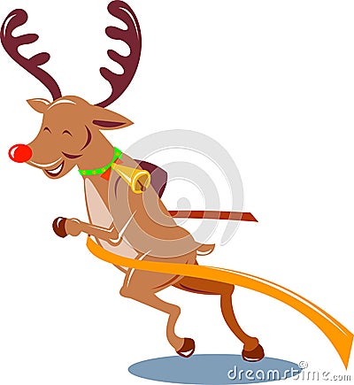 Rudolph the red nosed reindeer Vector Illustration