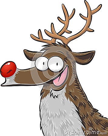 Rudolph, the red-nosed reindeer Vector Illustration