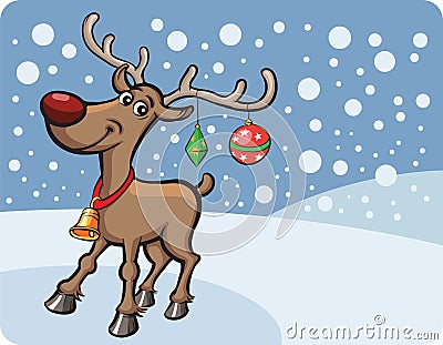 Rudolph the red-nosed reindeer Vector Illustration