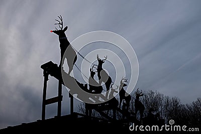 Rudolph Red Nosed Reindeer Ready to Launch Stock Photo