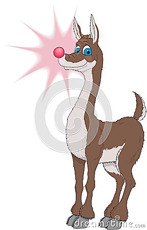 Rudolph the Red Nosed Reindeer Vector Cartoon Illustration Vector Illustration