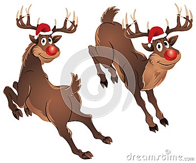 Rudolph The Reindeer Jumping Stock Photo