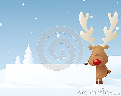 Rudolph's Big Announcement Vector Illustration