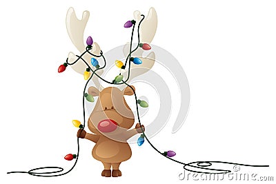 Rudolph's Tricky Task Stock Photo