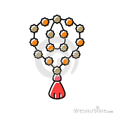 rudraksha beads color icon vector illustration Cartoon Illustration