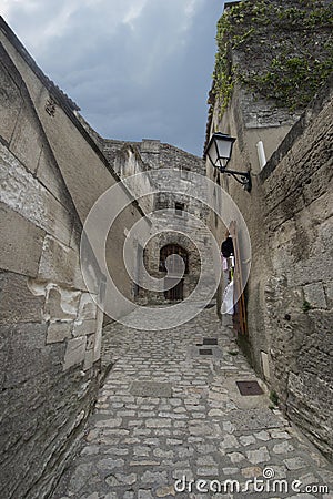 Rue Porte Mage, Les Baux-de-Provence, France Stock Photo