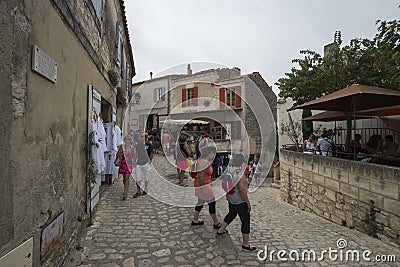 Rue Porte Mage, Les Baux-de-Provence, France Editorial Stock Photo