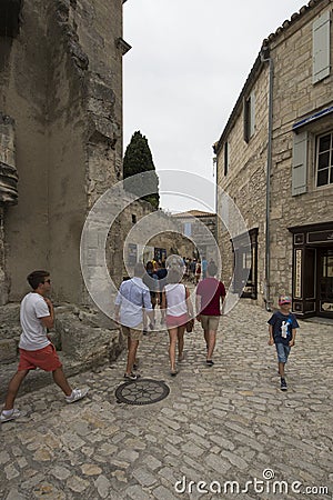 Rue Porte Mage, Les Baux-de-Provence, France Editorial Stock Photo