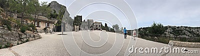 Rue Porte Mage panorama, Les Baux-de-Provence, France Editorial Stock Photo