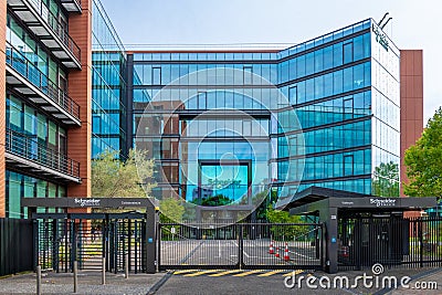 Exterior view of the headquarters of Schneider Electric, Rueil-Malmaison, France Editorial Stock Photo