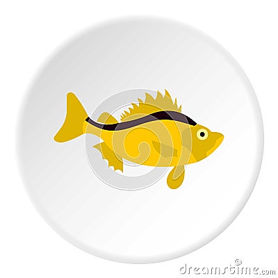 Ruff fish icon, flat style Cartoon Illustration