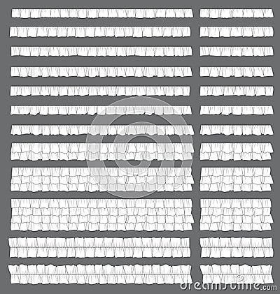 Ruffle trim fashion brush pattern elements Vector Illustration