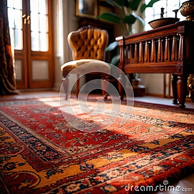 Rug , floor covering carpet home furnishing Stock Photo