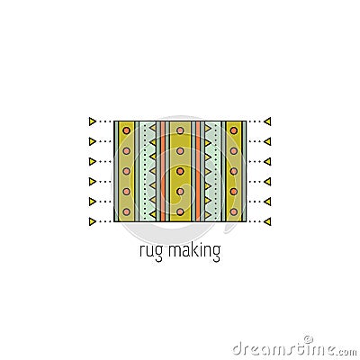 Rug making line icon Vector Illustration