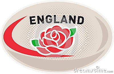Rugby Ball England English Rose Stock Photo