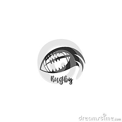 Rugby ball flying through the air vector illustration Vector Illustration