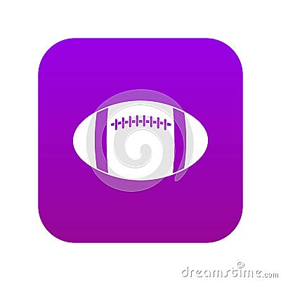 Rugby ball icon digital purple Vector Illustration