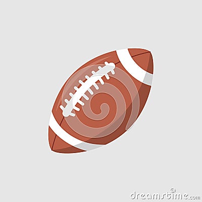 Rugby ball vector icon. Football american league logo isolated oval cartoon ball flat design Vector Illustration