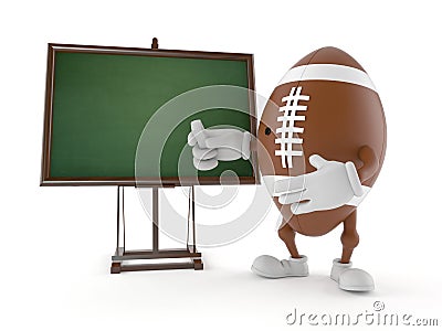 Rugby character with blank blackboard Stock Photo