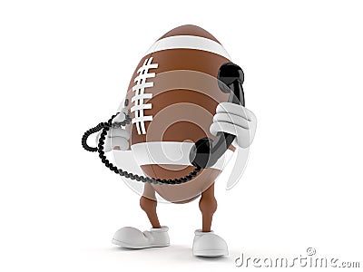 Rugby character holding a telephone handset Stock Photo