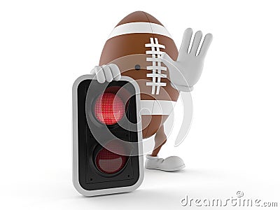 Rugby character with red light Cartoon Illustration