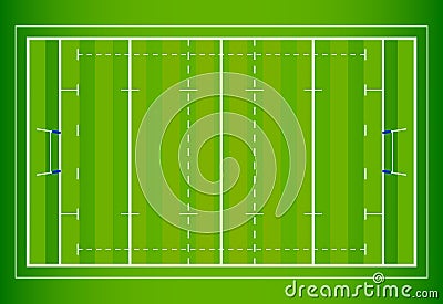 Rugby Field Vector Illustration