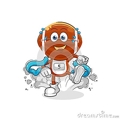 Rugby head runner character. cartoon mascot vector Vector Illustration