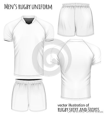 Rugby jersey and shorts. Vector Illustration