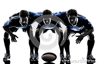 Rugby men players silhouette Stock Photo