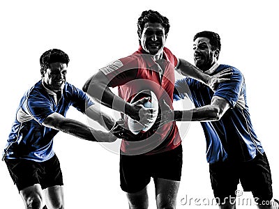 Rugby men players silhouette Stock Photo