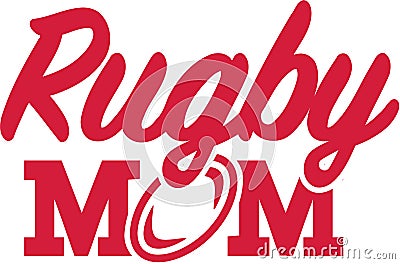 Rugby Mom Vector Illustration