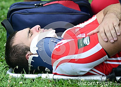 Rugby player injury Editorial Stock Photo