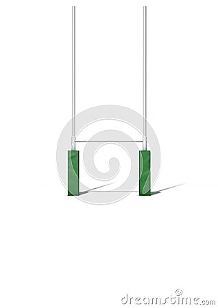 Rugby Posts Isolated Stock Photo