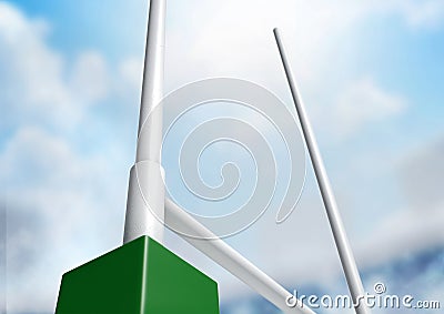 Rugby Posts Stadium Day Stock Photo