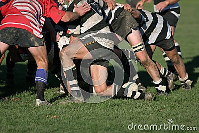 Rugby Scrum Stock Photo