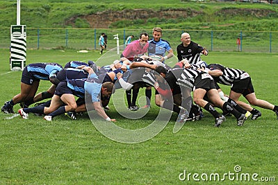 Rugby scrum Editorial Stock Photo