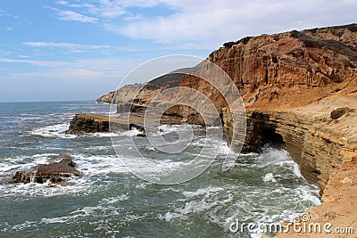 Rugged Coastline - Cabrillo National Monument Stock Photo