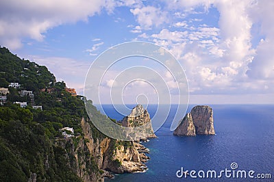 Coastline Cliffs View, Capri Italy Stock Photo