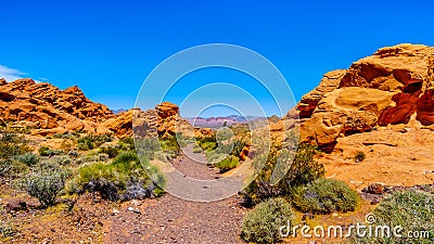 Rugged and Colorful Mountains along Northshore Road SR167 in Lake Mead National Recreation Area Stock Photo
